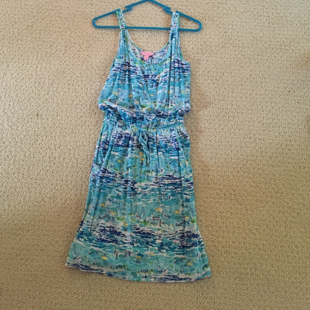 Lilly Pulitzer Blue Multi-Color Sleeveless Midi Dress
